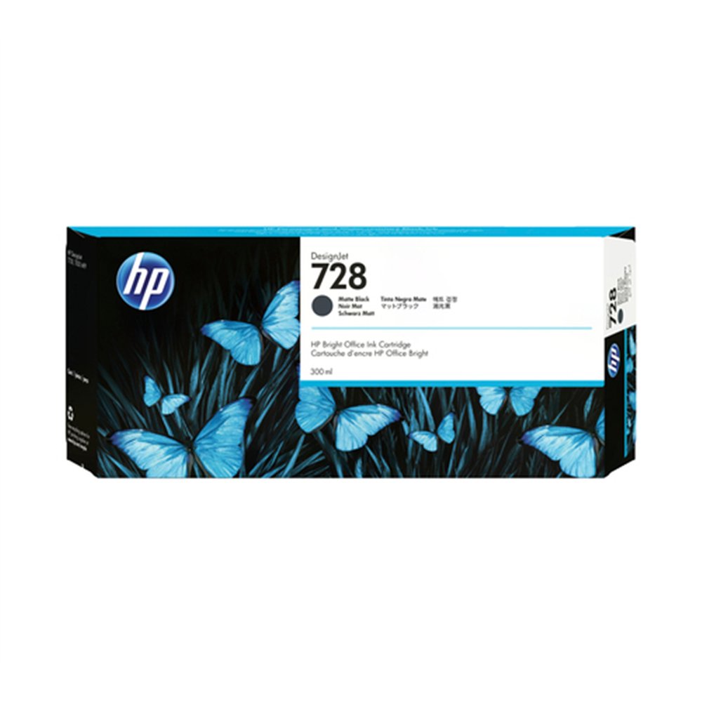 HP 728 cartouche d'encre DesignJet noire mate 300 ml