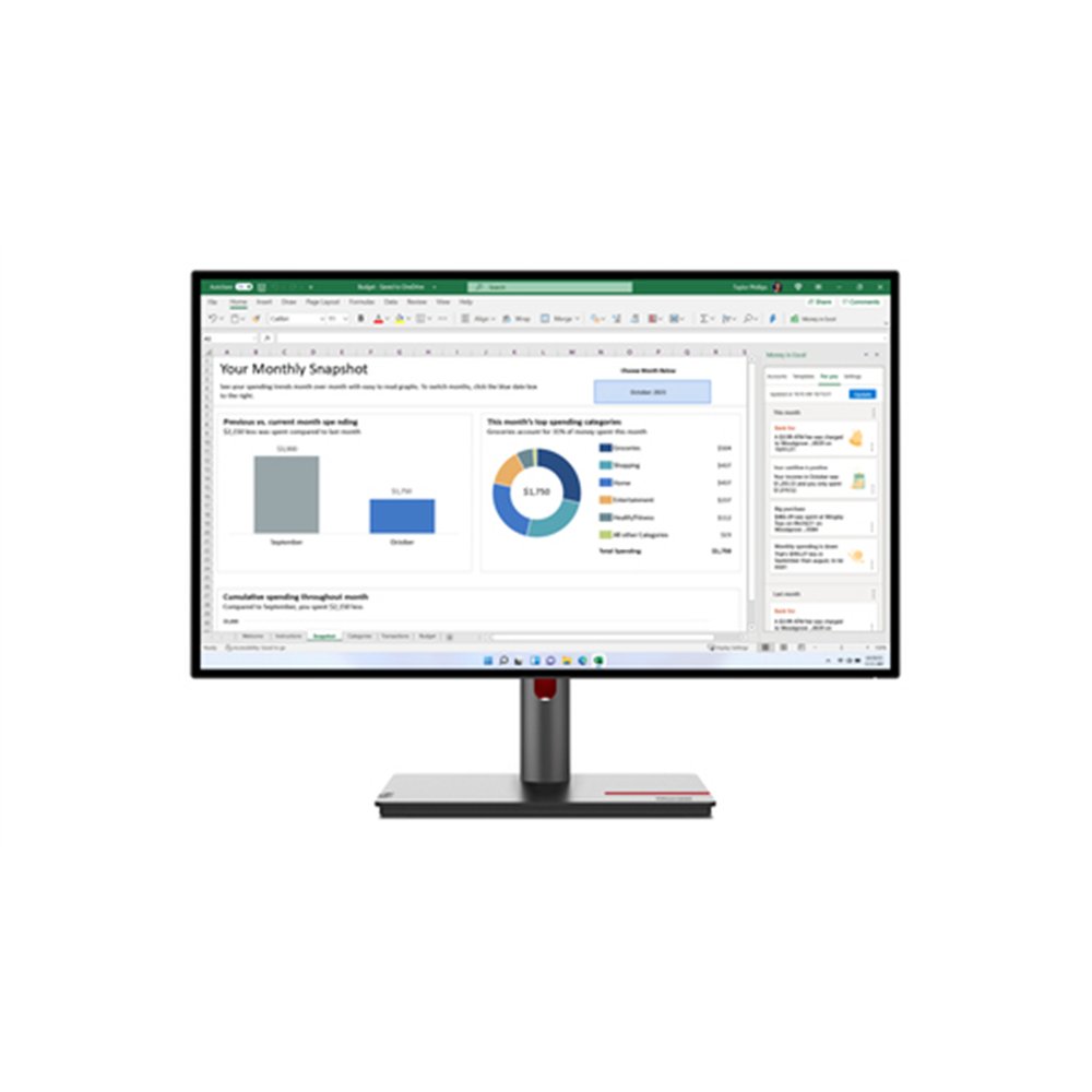 Lenovo ThinkVision P27h-30 écran plat de PC 68,6 cm (27") 2560 x 1440 pixels Quad HD LCD Noir
