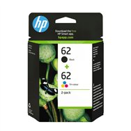 HP 62 pack de 2 cartouches authentiques d'encre noire / trois couleurs