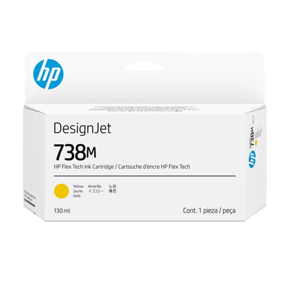 HP 738M Cartouche d'encre DesignJet Jaune, 130 ml