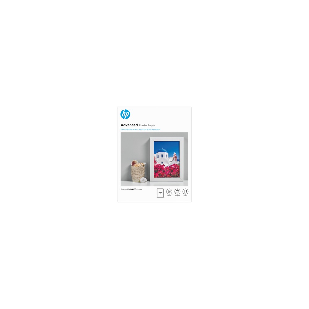 HP Papier photo Advanced, brillant, 250 g/m2, 13 x 18 cm (127 x 178 mm), 25 feuilles