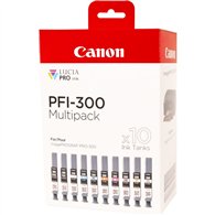 Canon PFI-300 cartouche d'encre 10 pièce(s) Original Noir, Bleu, Cyan, Gris, Magenta, Photo noire, Photo magenta, Rouge, Jaune