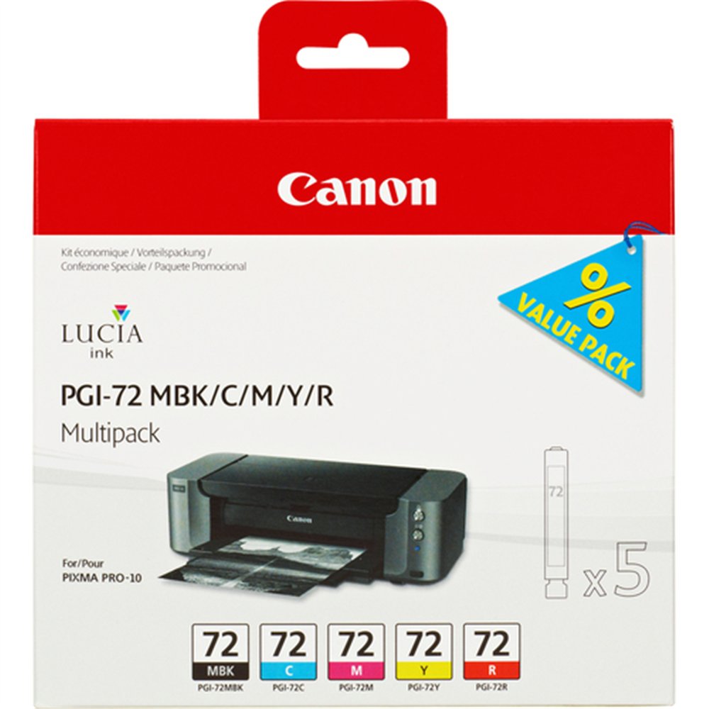 Canon 6402B009 cartouche d'encre 5 pièce(s) Original Rendement standard Cyan, Magenta, Noir mat, Rouge, Jaune