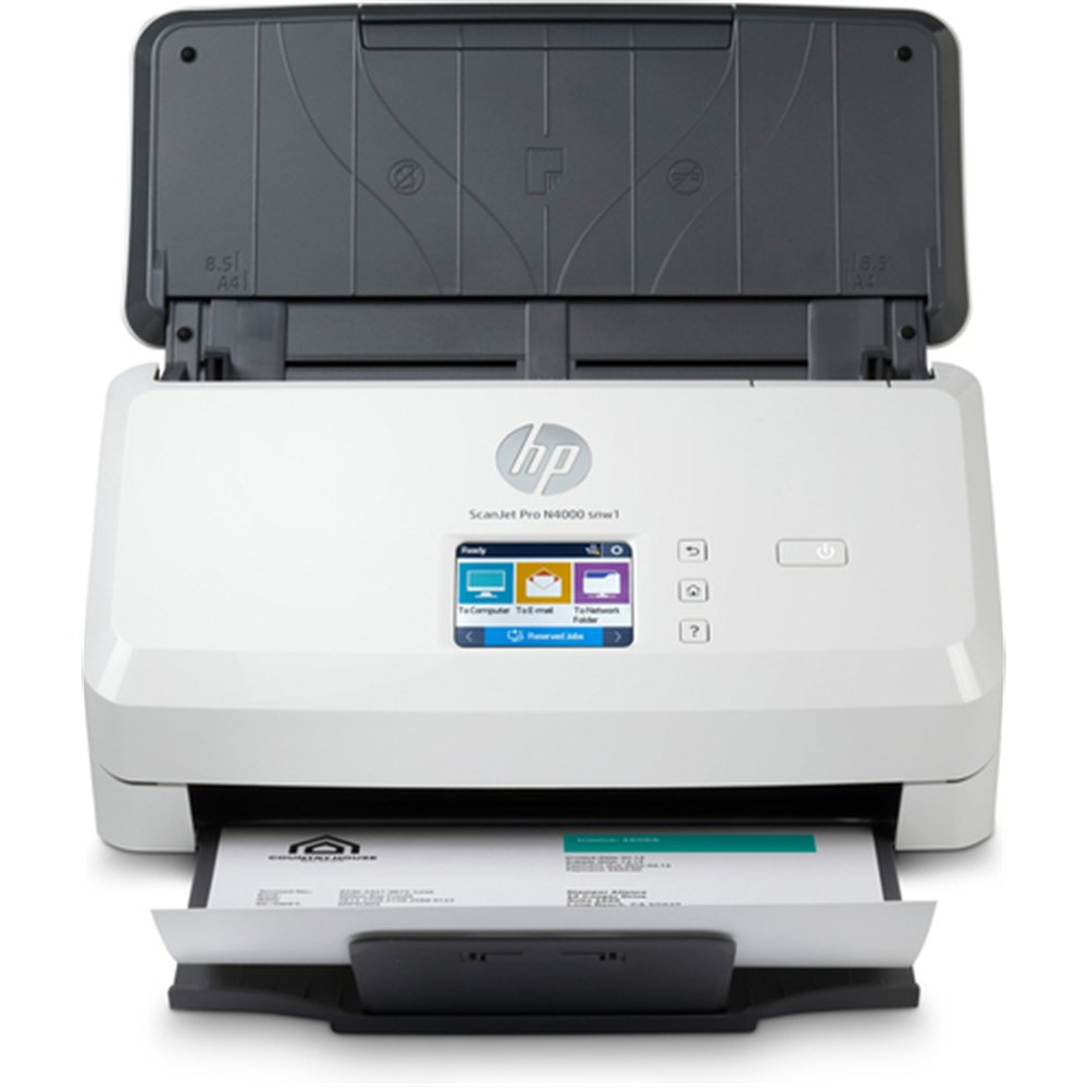HP Scanjet Pro N4000 snw1 Sheet-feed Scanner Alimentation feuille à feuille de scanner 600 x 600 DPI A4 Noir, Blanc