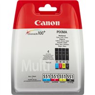 Canon CLI-551 cartouche d'encre 4 pièce(s) Original Rendement standard Noir, Cyan, Magenta, Jaune