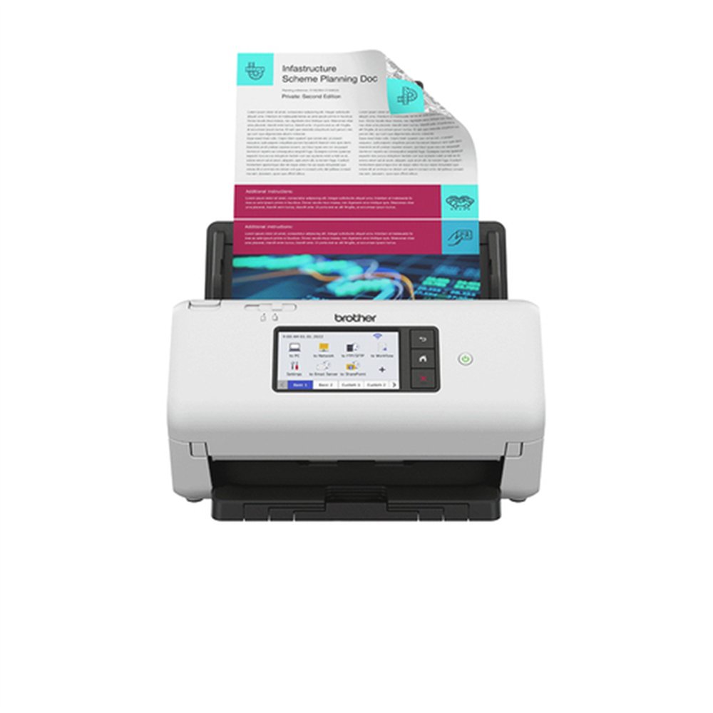Brother ADS-4700W scanner Chargeur automatique de documents + Scanner à feuille 600 x 600 DPI A4 Noir, Blanc