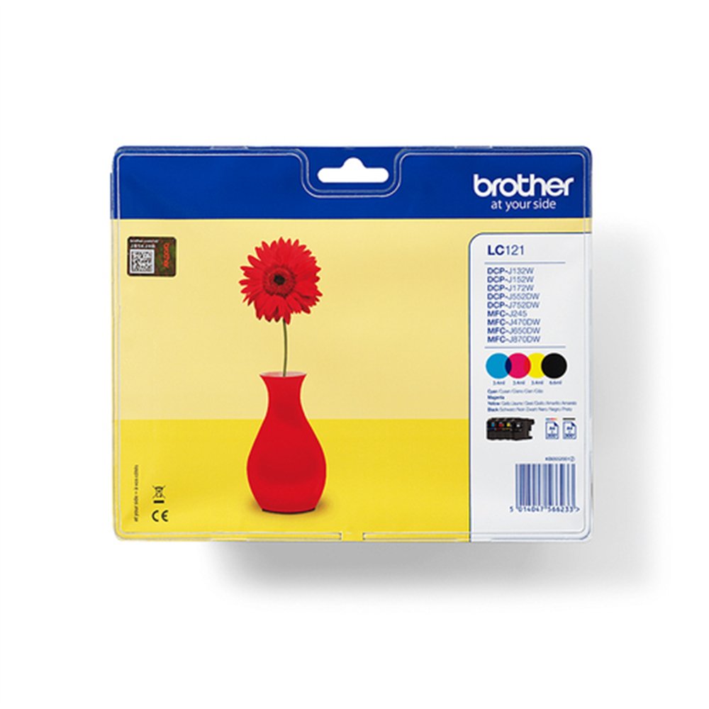 Brother LC121VALBP cartouche d'encre 4 pièce(s) Original Noir, Cyan, Magenta, Jaune