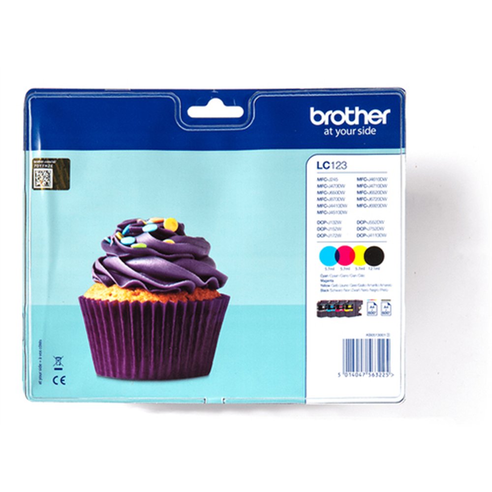 Brother LC-123VALBP cartouche d'encre 4 pièce(s) Original Noir, Cyan, Magenta, Jaune