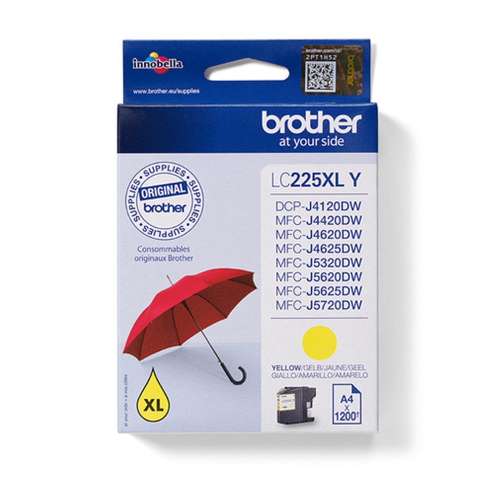 Brother LC225XLY cartouche d'encre 1 pièce(s) Original Rendement élevé (XL) Jaune