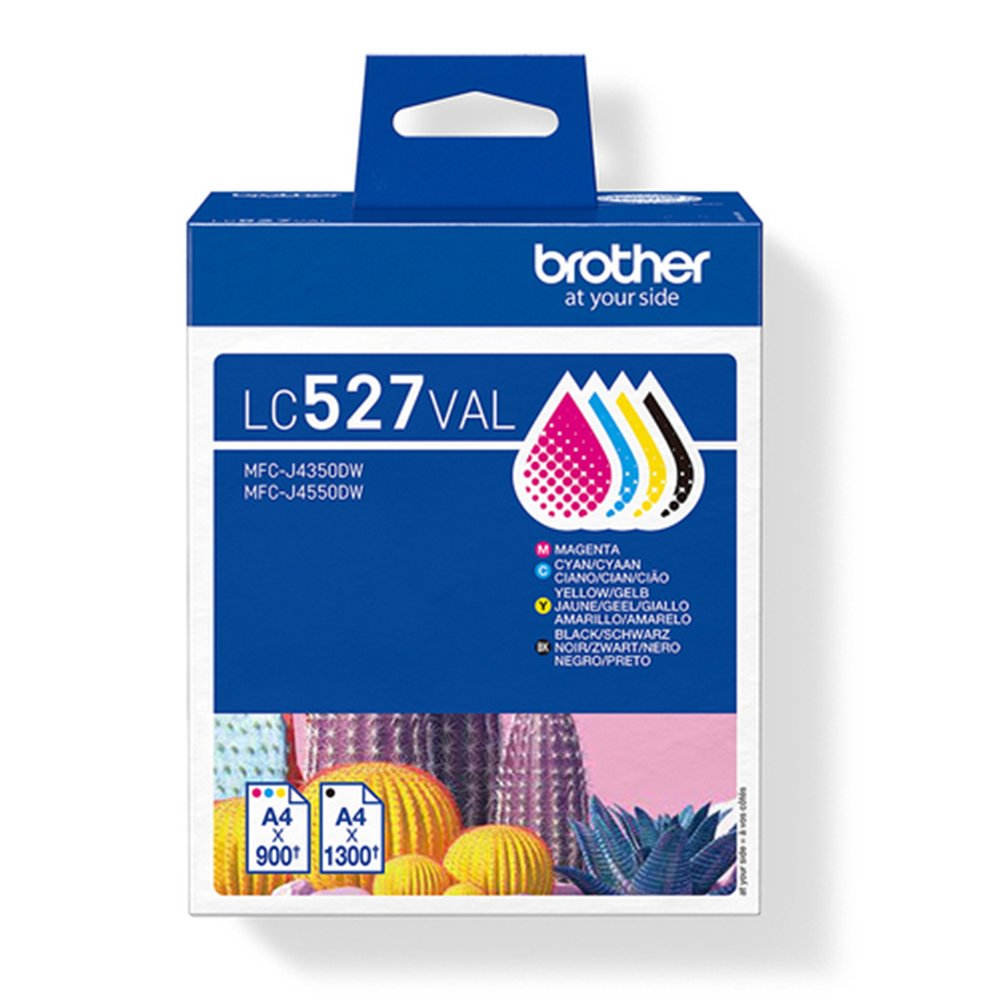 Brother LC-527VAL cartouche d'encre 4 pièce(s) Original Noir, Cyan, Magenta, Jaune