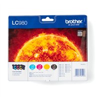 Brother LC980VALBP cartouche d'encre 4 pièce(s) Original Noir, Cyan, Magenta, Jaune