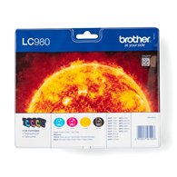 Brother LC980VALBP cartouche d'encre 4 pièce(s) Original Noir, Cyan, Magenta, Jaune