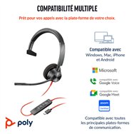 HP Poly Casque USB-C Poly Blackwire 3310