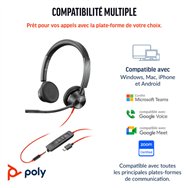 HP Poly Casque Poly Blackwire 3325 Microsoft Teams Certified USB-C