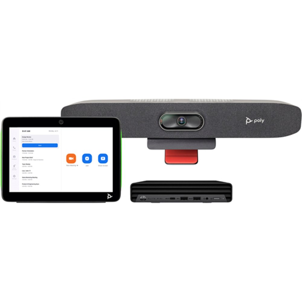 HP Poly Pack Poly Studio Small Room pour Zoom Rooms : Barre de visioconférence Studio R30 USB et PC HP avec TC10 (UUZ)