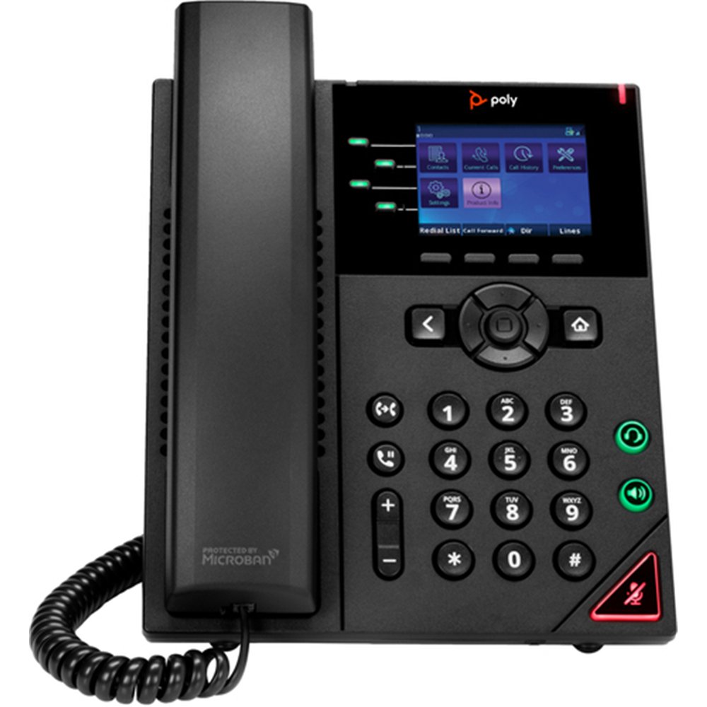 HP Poly Téléphone IP Poly OBi VVX 250 à 4 lignes et compatible PoE avec module d’alimentation