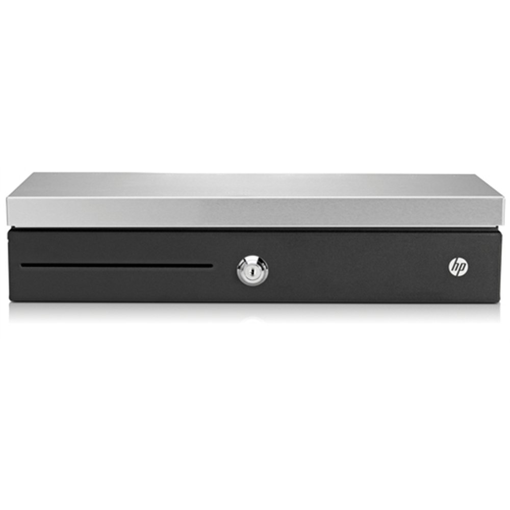 HP Flip Top Till with Locking Cover caisse enregistreuse Noir, Argent