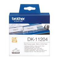 Brother DK-11204 ruban d'étiquette Noir sur blanc