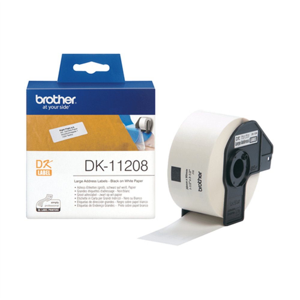 Brother DK-11208 ruban d'étiquette Noir sur blanc