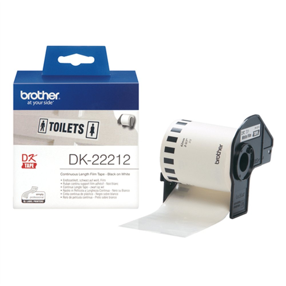 Brother DK-22212 ruban d'étiquette Noir sur blanc