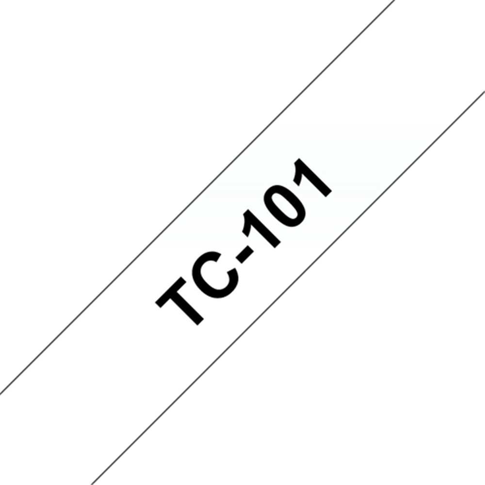 Brother TC-101 ruban d'étiquette Noir sur transparent