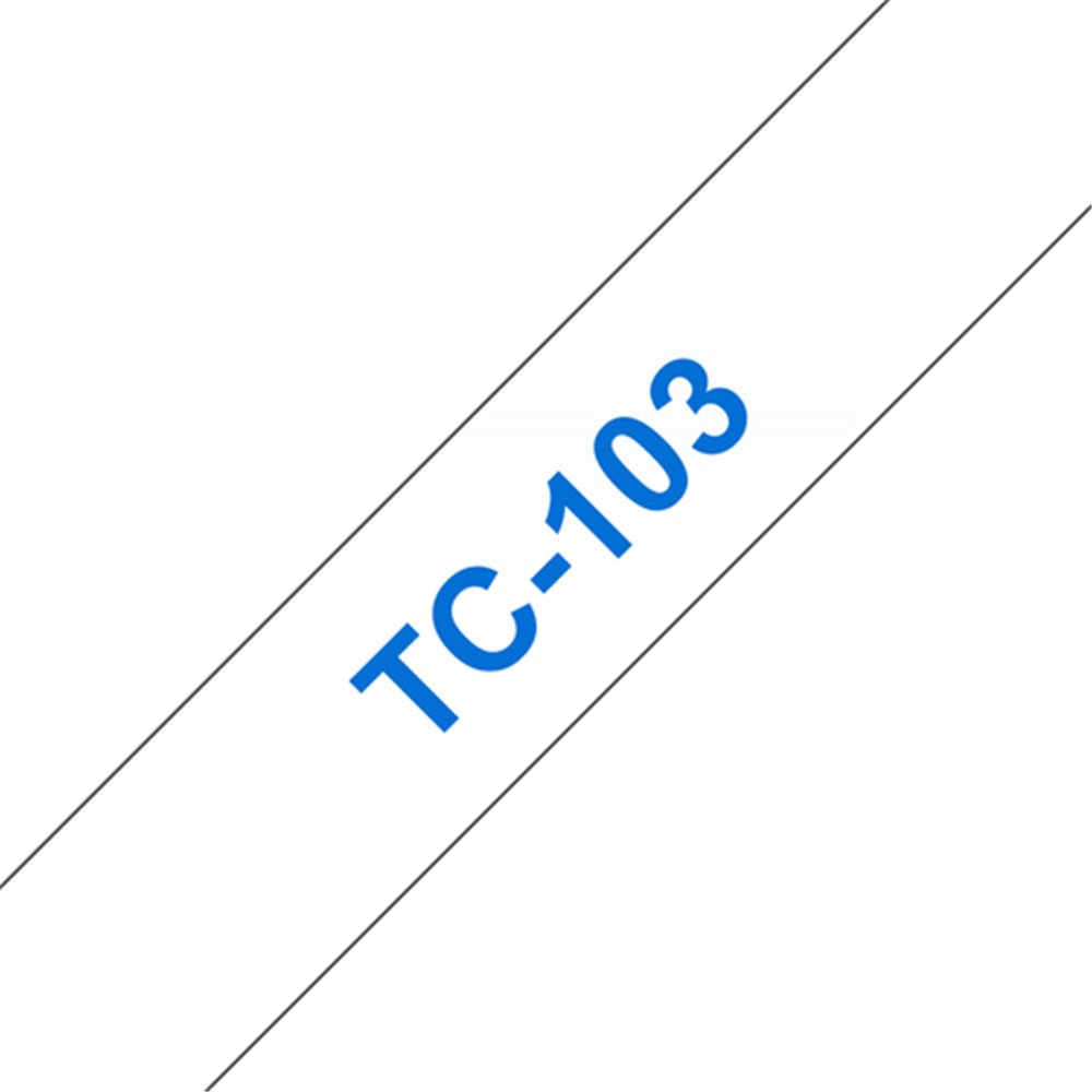 Brother TC-103 ruban d'étiquette Bleu sur transparent