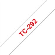 Brother TC-292 ruban d'étiquette Rouge sur blanc