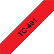 Brother TC-401 ruban d'étiquette Noir sur rouge