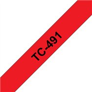 Brother TC-491 ruban d'étiquette Noir sur rouge