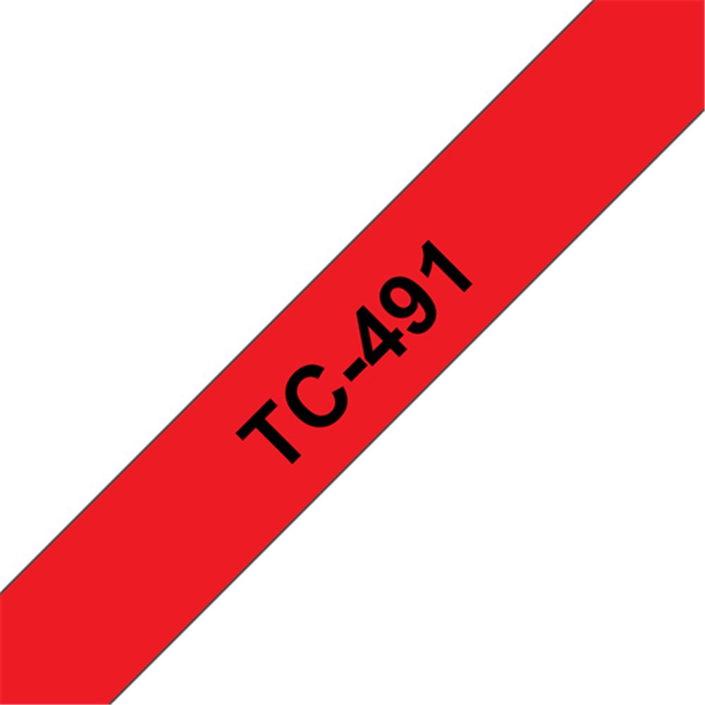 Brother TC-491 ruban d'étiquette Noir sur rouge
