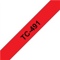 Brother TC-491 ruban d'étiquette Noir sur rouge