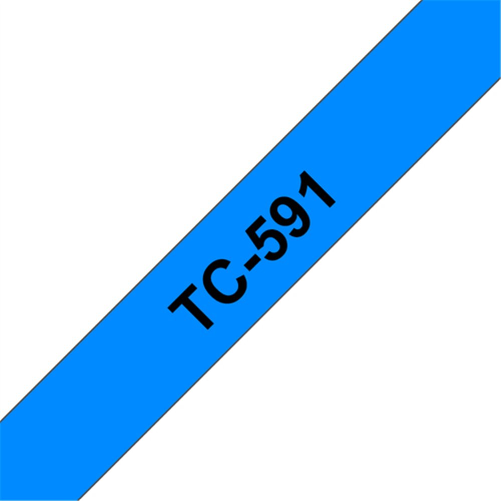 Brother TC-591 ruban d'étiquette Noir sur bleu