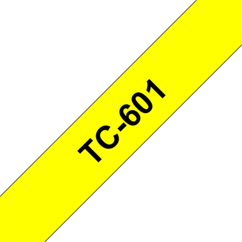 Brother TC-601 ruban d'étiquette Noir sur jaune
