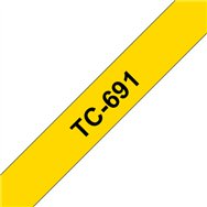 Brother TC-691 ruban d'étiquette Noir sur jaune