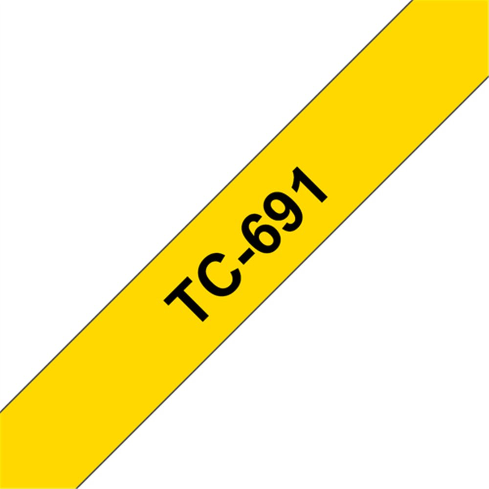 Brother TC-691 ruban d'étiquette Noir sur jaune