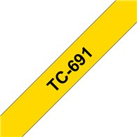 Brother TC-691 ruban d'étiquette Noir sur jaune