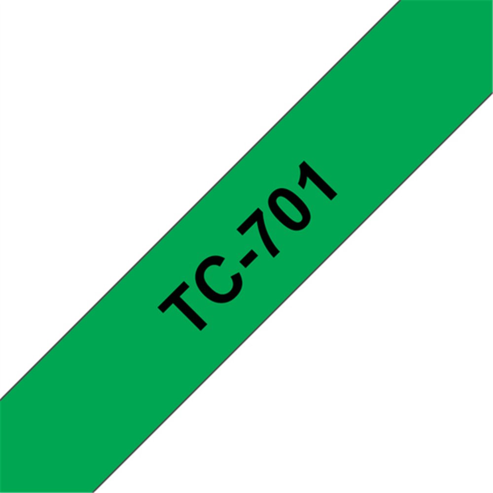 Brother TC-701 ruban d'étiquette Noir sur vert