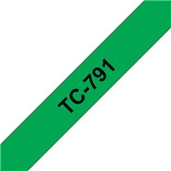 Brother TC-791 ruban d'étiquette Noir sur vert