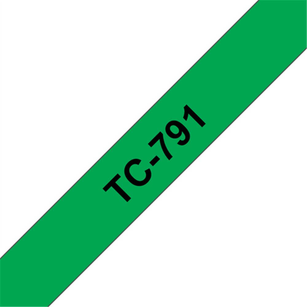 Brother TC-791 ruban d'étiquette Noir sur vert