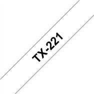 Brother TX-221 ruban d'étiquette Noir sur blanc