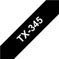 Brother TX-345 ruban d'étiquette Blanc sur noir
