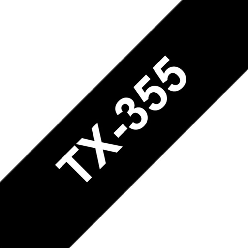 Brother TX-355 ruban d'étiquette Blanc sur noir