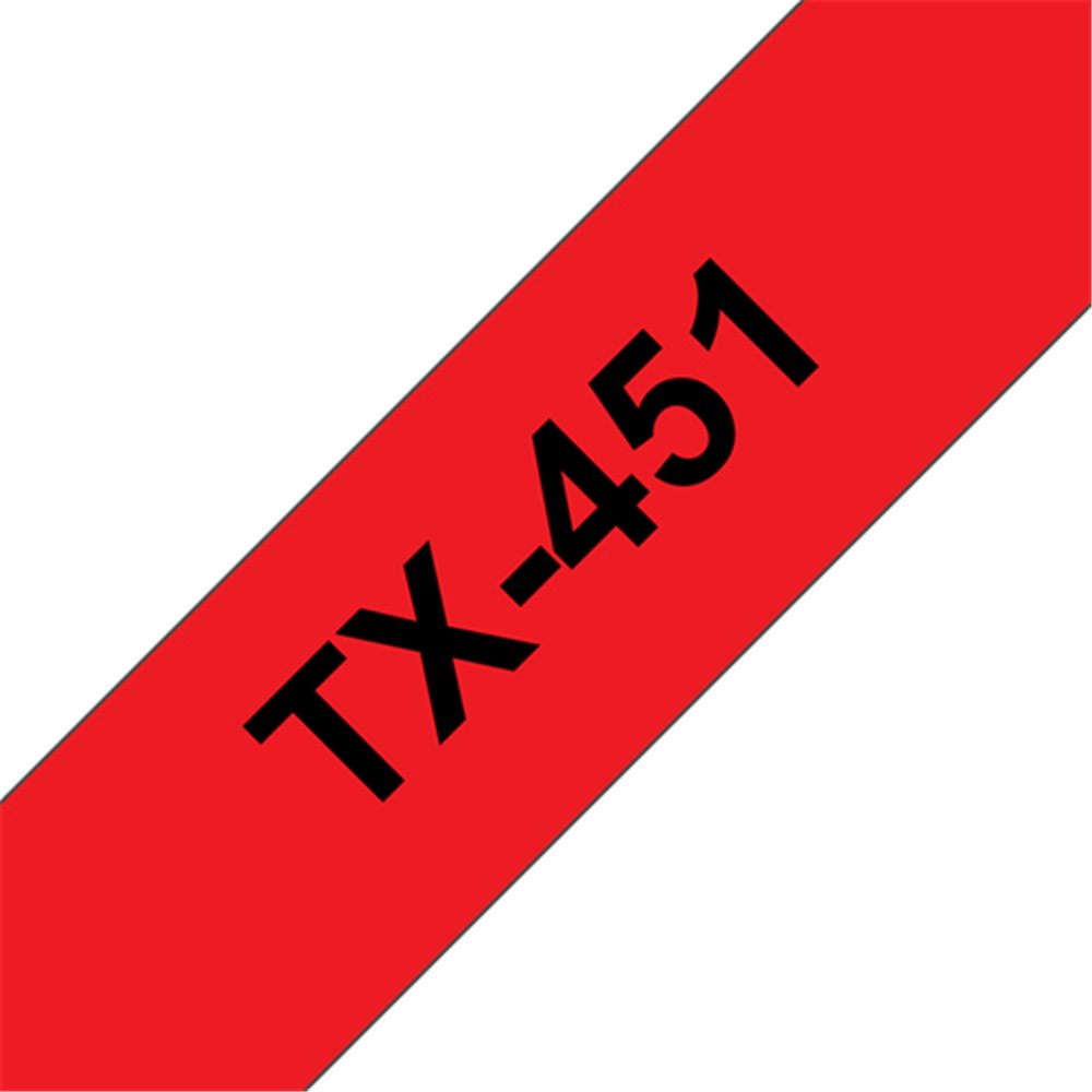 Brother TX-451 ruban d'étiquette Noir sur rouge