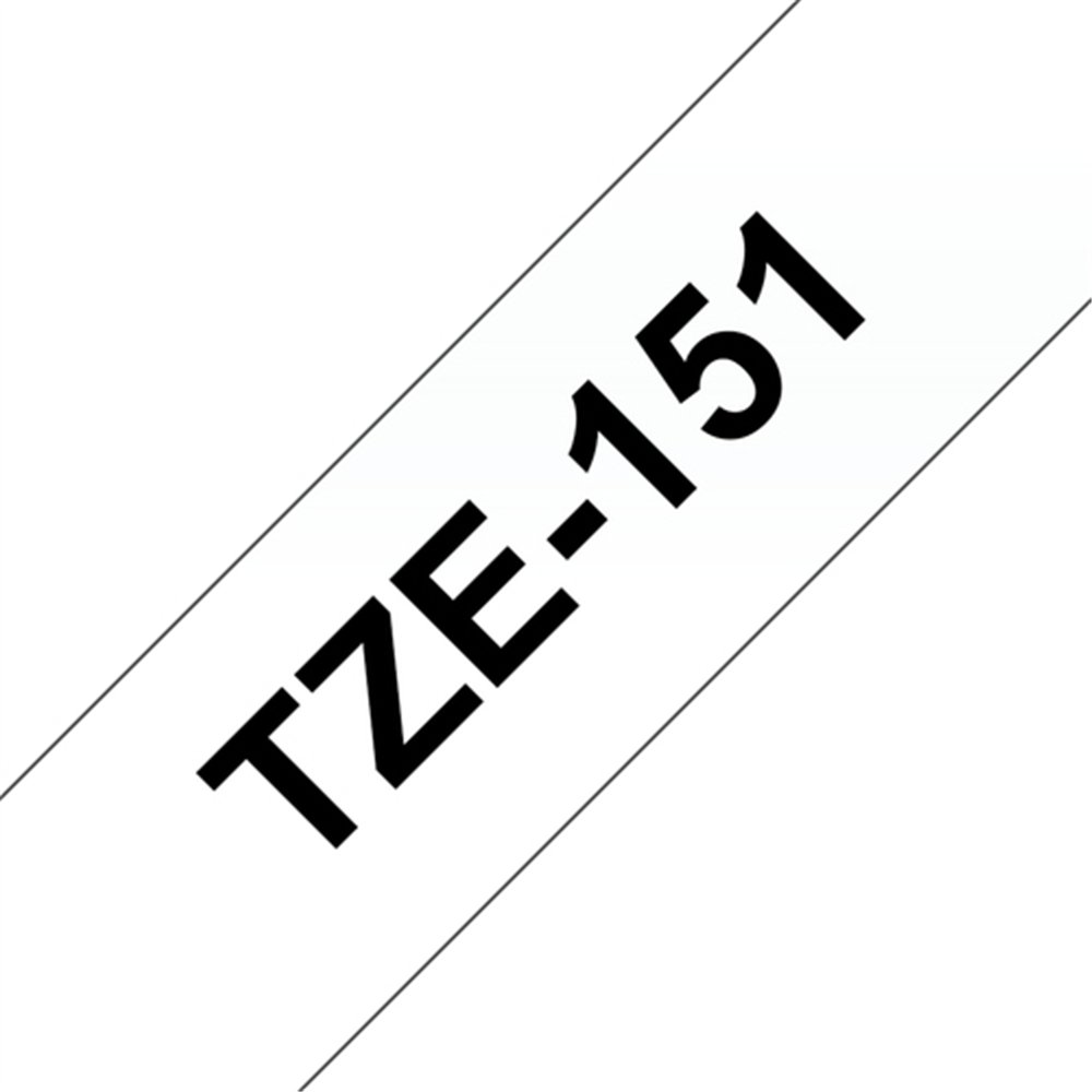 Brother TZE-151 ruban d'étiquette Noir sur transparent