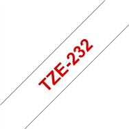Brother TZE-232 ruban d'étiquette Rouge sur blanc