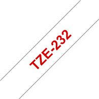 Brother TZE-232 ruban d'étiquette Rouge sur blanc