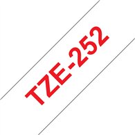 Brother TZE-252 ruban d'étiquette Rouge sur blanc
