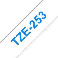 Brother TZE-253 ruban d'étiquette Bleu sur blanc