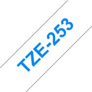 Brother TZE-253 ruban d'étiquette Bleu sur blanc