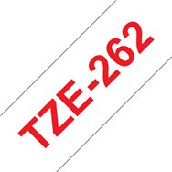 Brother TZE-262 ruban d'étiquette Rouge sur blanc